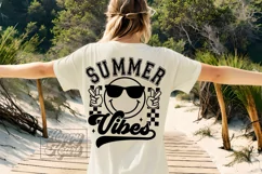 Summer Vibes SVG - Retro Summer SVG - Sunshine - Happy Face Product Image 1