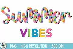 Colorful summer vibes png mockup