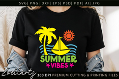 Summer SVG Cut Files Summer Vibes T-shirt Mug Pillow Design Product Image 5