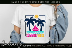 Summer SVG Cut Files Summer Vibes T-shirt Mug Pillow Design Product Image 7