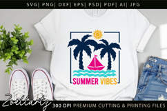 Summer SVG Cut Files Summer Vibes T-shirt Mug Pillow Design Product Image 1