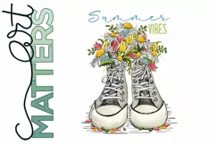 Summer Vibes Tennis Shoes - hand painted - 300 DPI Product Image 3