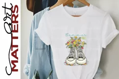 Summer Vibes Tennis Shoes - hand painted - 300 DPI Product Image 1