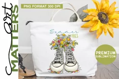 Summer Vibes Tennis Shoes - hand painted - 300 DPI Product Image 2