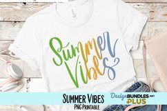 Summer Vibes Hand Lettered Sublimation PNG Product Image 1