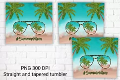 Summer vibes tumbler sublimation | Palm trees beach tumbler Product Image 2