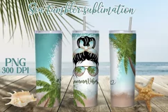 Summer vibes tumbler sublimation | Beach tumbler design Product Image 1