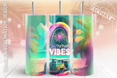 summer Tumbler Sublimation Design, beach seamless Tumbler Product Image 1