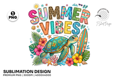 turtle surfboard png, summer vibes turtle, coastal turtle png, surf turtle design, turtle sublimation, summer coastal png, beach surf design, turtle lover gift, ocean animal png, vacation shirt png