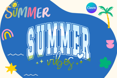 summer vibes varsity letter Canva Frame Varsity Product Image 1