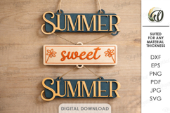 3D Summer Wall Decor Laser Cut. Summer sweet summer SVG Product Image 1