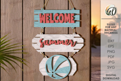 Summer wall decor Laser Cut. Hanging Wall Sign SVG Product Image 1