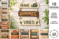 Summer Wall Decors Bundle Laser Cut. BBQ sign SVG Product Image 1