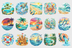 Summer clipart printable sublimation bundle png Product Image 2
