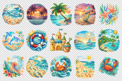 Summer clipart printable sublimation bundle png Product Image 3