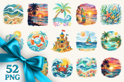 Summer clipart printable sublimation bundle png Product Image 1