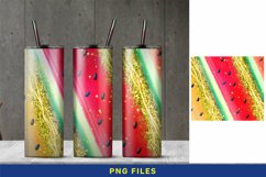 Watermelon Electric Glitter 20 oz Skinny Tumbler Sublimation Product Image 1