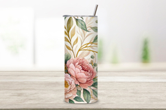 seamless tumbler wrap, summer floral design, wedding bouquet wrap, blush peony arrangement, eucalyptus greenery design, 20oz skinny tumbler, tapered tumbler wrap, straight tumbler design, bridal rose art, seamless wedding design