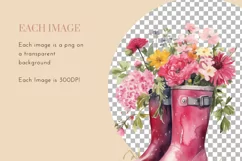 Summer Wellington Boots | Watercolour Clipart PNG Product Image 3
