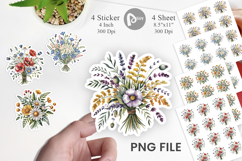 Summer Wildflower Watercolor Sticker Product Image 1