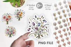 Summer Wildflower Watercolor Sticker Product Image 1