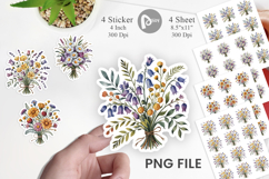 Summer Wildflower Watercolor Sticker Product Image 1