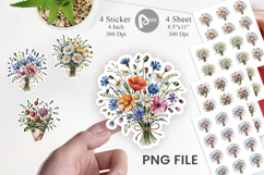 Summer Wildflower Watercolor Sticker Product Image 1