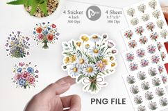 Summer Wildflower Watercolor Sticker Product Image 1