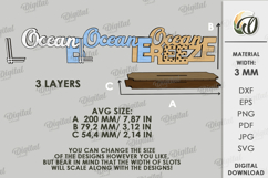 3D Summer Table Sign Laser Cut. Ocean Breeze SVG Product Image 2