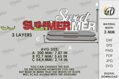 3D Summer Table Sign Lasercut. Stand Decor. Sweet Summer SVG Product Image 2