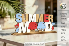 3D Summer Table Sign Laser Cut. Stand Decor. Summer Mood SVG Product Image 1