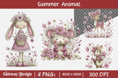 Summer Woodland Animals Clipart Product Image 1