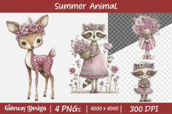 Summer Woodland Animals Clipart Product Image 1