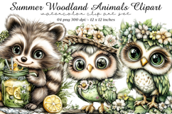 Summer Woodland Animals Clipart Product Image 1