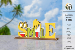 Summer Word Stand Laser Cut. Summer Standing Decor SVG Product Image 1