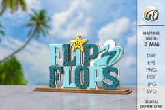 Summer Word Stand Laser Cut. Summer Standing Decor SVG Product Image 1