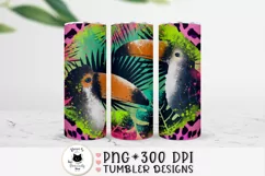 summer wrap design with toucans on a white mockup