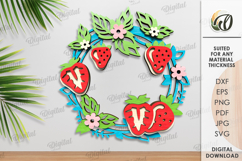 Summer Wreath Laser Cut. Summer Decor SVG Product Image 1