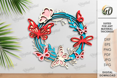 Summer Wreath Laser Cut. Summer Decor SVG Product Image 1