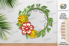 Summer Wreath Laser Cut. Summer Decor SVG Product Image 1
