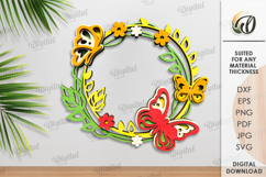 Summer Wreath Laser Cut. Summer Decor SVG Product Image 1