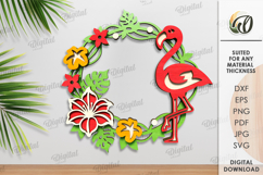 Summer Wreath Laser Cut. Summer Decor SVG Product Image 1