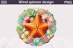 Starfish Wind Spinner Design | Summer Sublimation Product Image 1