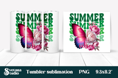 Butterfly flower tumblerPNG design | Summer vibes tumbler Product Image 1