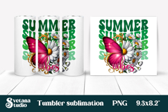 Butterfly flower tumblerPNG design | Summer vibes tumbler Product Image 1