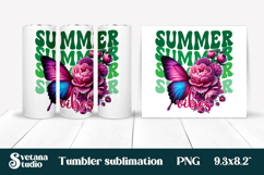 Butterfly flower tumblerPNG design | Summer vibes tumbler Product Image 1