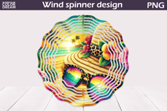 Beach Hat Wind Spinner | Tropical Sunset Art Product Image 1