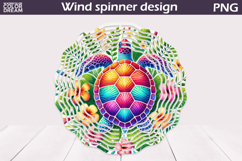 Sea Turtle Wind Spinner Design | Summer Sublimation Product Image 1