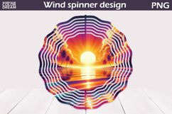Tropical Sunset Wind Spinner | Beach Ocean Art Product Image 1