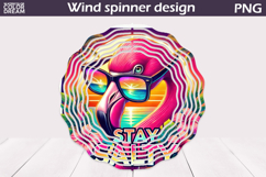 Flamingo Wind Spinner Design | Tropical Sunset Art Product Image 1